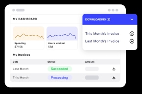 Global talent platform's financial reporting and invoicing features