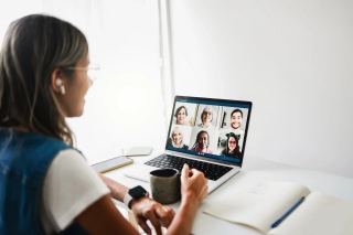 Business women on video call