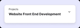 dropdown menu with website front end development project selected