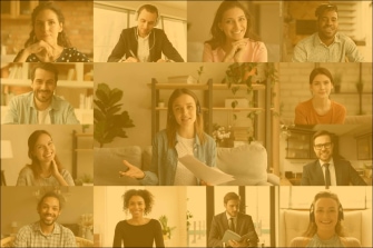 Outsourcing team working together