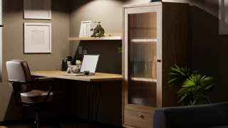 Professional home office setup for independent contractor